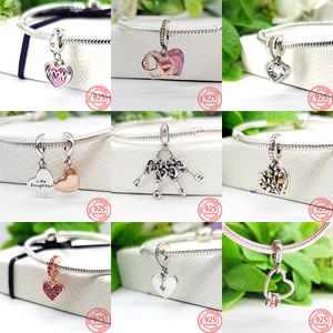 Klasyczny popularny 925 Sterling Silver Love Wiszący urok oryginalnej bransoletki Pandora S925 Biżuteria