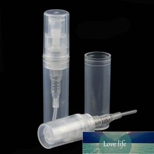 Quality 2ML/2G Clear Refillable Spray Empty Bottle Small Round Plastic Mini Atomizer Travel Cosmetic Make-up Container For Perfume Lotion Sample