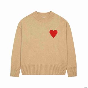 Paris Fashion Herren-Designer-Strickpullover Amies, besticktes rotes Herz, einfarbig, große Liebe, Rundhalsausschnitt, kurze Ärmel, ein T-Shirt für Männer und Frauen, K8nt