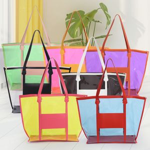 Clear Crossbody Tote Bag Large Capacity PVC Women Fashion Beach Handbag for Traveling