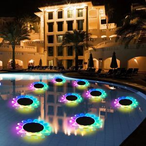 Luci subacquee RGB LED Lampada da illuminazione per stagno galleggiante impermeabile per piscina all'aperto colorata a caccia d'acqua