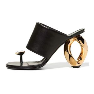 Sandali pin-toe delle nuove donne estive 2023 Moda tacco alto a forma di testa quadrata comode pantofole da donna versatili