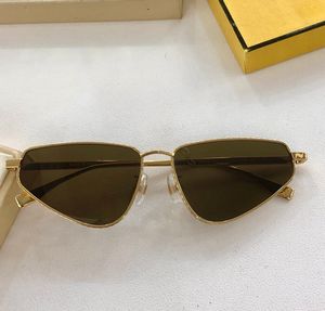 Óculos de sol cat eye lentes douradas metal marrom para mulheres homens óculos de sol de verão óculos de sol sonnenbrille óculos de sol uv400 com caixa