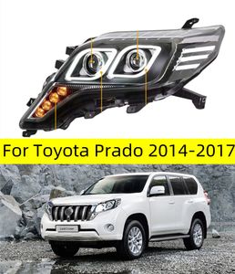 LED-huvudlampa för Toyota Prado LED-strålkastare 2014-2017 Front Lights Head Lamp DRL Signal Projector Lens Auto Accessories