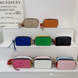 Perakende Tasarımcı Kadın Omuz Çantası Mektubu Baskı Renk Kontrast Kamera Çantaları Çok yönlü Messenger Çantası 8 Renk