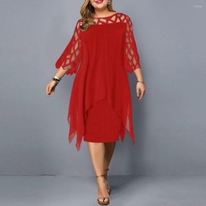 Sukienki plus size 5xl sukienka imprezowa seksowna elegancka koronkowa siatka l-6xl biały czerwony fioletowy czarny niebieski zielony zielony luźne damskie colthing