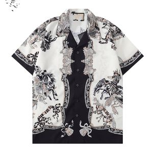 2023 Europa France Mens Shirty Hawaii Beach Silk Casual Shirt Allover Animal Druku