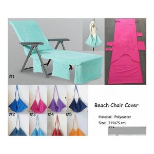 Battaniye plaj sandalye er 9 renk salonu kayış havlu ile taşınabilir çift katmanlı kalın battaniye K9462 Damla teslimat ev bahçe tekstil otgzt