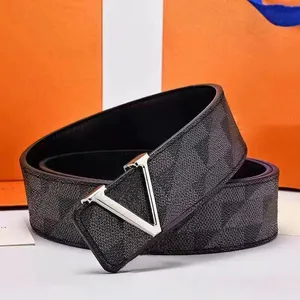 Designer Belt Fashion Mönster Luxury Plaid Presbyopia Randigt läderbälte för män och kvinnor 3,8 cm breda ingen låda AAA11888