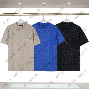 Tasarımcı Erkek Tişört Yaz T Shirt Lüks Paris Ön cep Mektubu Geometrisi Klasik Baskı Renk Siyah Tshirts Giyim Giysileri Sıradan İnce Fit Tee Top