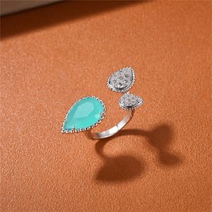 Estilo boêmio francês gem gota aberto anel feminino tendência simples personalidade luz luxo ins moda jóias presente