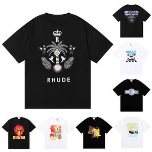 Yaz Rhudes Erkek T Gömlek Tasarımcı Lüks Tshirt Sokak Şort Kol Ins Bahar T Shirt Erkek Kadın Rahat T-shirt Erkek Gömlek Giyim Tops