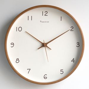 Zegary ścienne UBaro Nordic European Style drewniany zegar ścienny Mute Ruch Kreatywny zegarek z prostą nowoczesną dekoracją salonu 230323