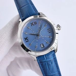 Göttin Armbandwatch 36 mm importiert 2824 Mechanische Bewegung mit Diamond Luxus High-End-Armbanduhr Ledergürtel eingelegt