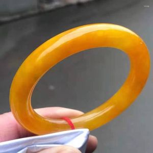 Bangle Send Certificate Grade A Jadeite Myanmar Yellow Jade Women Healing Gemstone Jewelry Real Burma Certified