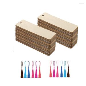 Portachiavi 72PCS Rettangolo vuoto Etichette in legno Natura incompiuta Fetta di legno Segnalibro Abbigliamento Sacchetti regalo Etichetta appesa con fori Corda