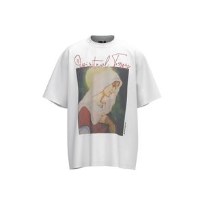 Giant Saint Virgin Mary Maria Kurzarm Michael Retro Vintage T-Shirts Plus Size Herren T-Shirts Herren Übergroße Streetwear T-Shirts Damen Tomboy Tees Jugend Kurzarm