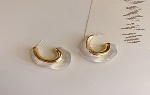 Hoop Huggie Flashbuy Einfache Bunte Transparente Harz Geometrische Ohrringe Gold Metall Für Frau Mädchen Party Reise Schmuck2912633