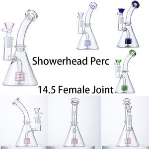 7 Inch Hookahs Showerhead Percolator Glass Bongs 5mm Thick Water Pipes Beaker Bong Oil Dab Rigs 14mm Joint With Bowl In Stock