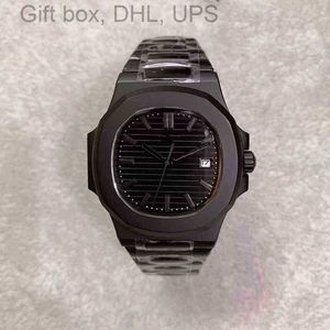 Superclone 3K zegarek na rękę limitowaną edycję U1 Watch Automatyczny grawerowany ruch 5711 Sapphire Crystal Glass Back Black Dial 316 Pasmo nierdzewne Lpkg