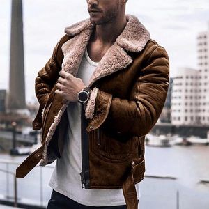 Erkek Ceketler 2023 Zarif Erkekler Sokak Giyim Moda Sonbahar Kış Shearling Yün Liner Ceket Sıradan Erkek Sıcak Modeli