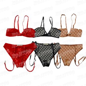 Designerskie kobiety brat brechy Zestaw bielizny głęboko v seksowne stanik bielizny haftowany liter Bikini Swimsuit