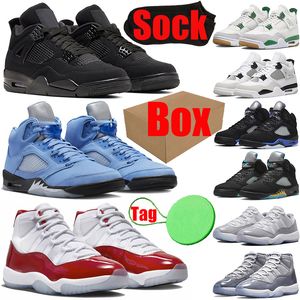 top popular With Box Cherry 4s 5s 11s basketball shoes for mens womens Pine Green 11 4 5 Military Black Cats Canvas Seafoam Aqua Cement Grey Sail UNC Thunder trainers sneakers shoe 2023