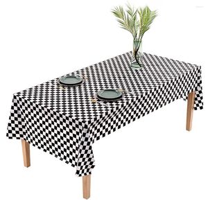 Table Cloth Ins Style Black And White Plaid Tablecloth Rectangular Outdoor Picnic Home Birthday Party Oil-proof