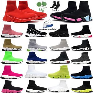 Sockor Löparskor Sneaker Speed 2.0 1.0 Platform Herrsocktränare Shiny Knit Booties Speeds Trainers Kvinnor Paris trainers 1.0 Sockor Casual Outdoor Shoes