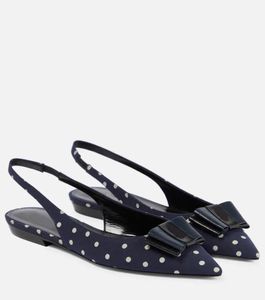 Sapatos de paris perfeitos anais polka-dot slingback balé de moda de moda