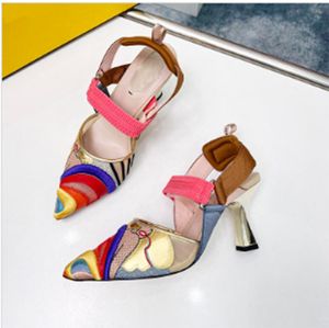 Luxury Designer Sandals for womens top quality gauze high heeled dress shoes Front Rear Strap Snap ring Fashion Sexy 8.5CM heel women Sandal Large size 4-11 with box