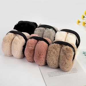 Berets Cute Plush Earmuffs Women Girls Fur Ear Cover Headphones Protection Bag Warm Comfortable Autumn Winter Ladies Unisex Solid