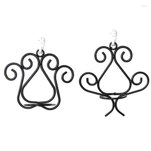 Candle Holders Wrought Iron Holder Vintage Metal Wall Mounted Candlestick For Home Wedding Romantic Dinner Decoration Black Wholesale