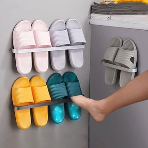 Roupas para armazenamento de armazenamento de guarda -roupa economia de saltos altos sapatos montados na parede Shelve toalhas de toalhas de sapato organizador de banheiro chinelos de banheiro rack