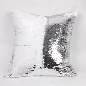 Dubbel paljettkudde fall täcker glamour fyrkantig kudde kudde kudde täcke hem soffa bildekor jul sequined kudde omslag