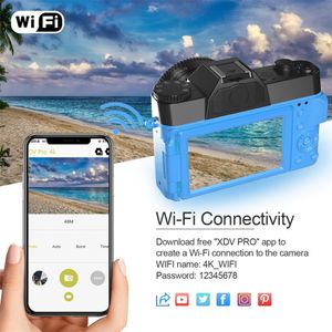 Cameras RO Digital Lens 4K Camera Flip Swefet Selfie Camcorder 48MP VLOG WIFI WEBCAM VINTAGE VIDEO Recorder 16x Wide Angl 466