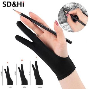 Cleaning Gloves Anti-touch Two-Finger Hand Painting Gloves For Tablet Digital Board Screen Touch Drawing Anti-fouling Oil Painting Art Supplies