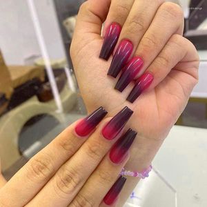 Unghie finte Pezzi per unghie indossabili finiti Allungare la toppa per manicure con pressa sfumata