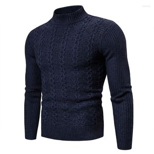 Magliette da uomo Casual Autunno Inverno Caldo dolcevita lavorato a maglia Slim Fit Pullover a maniche lunghe Moda maschile Maglione tinta unita