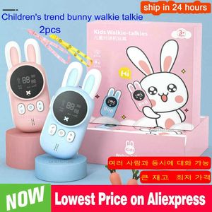 Toy Walkie Talkies 2PCS Children Kids Mini Handheld Transceiver 3KM Range UHF Radio Lanyard Interphone Baby Gift