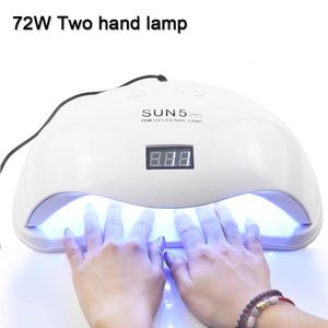 Nail Dryers 72W SUN5 Pro UV Lamp LED Nail Lamp Nail Dryer For All Gels Polish Sun Light Infrared Sensing 10/30/60s Timer Smart For Manicure 230323