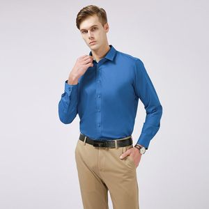 Camisas de vestido masculinas 7xl 8xl 2023 grande fibra de bambu masculina camisa branca de manga comprida não presa fit slim lisure profissional sólido