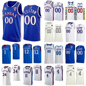 Pallacanestro Kansas Jayhawks 11 Josh Jackson Jersey College 1 Dedric Lawson 12 Kelly Oubre Jr 24 Lagerald Vick 0 Frank Mason Devonte Graham Cucito NCAA Uomo Donna Gioventù