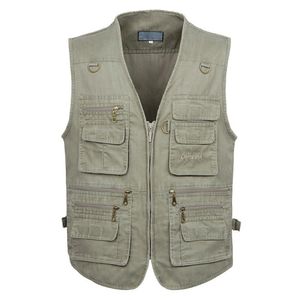 Gilet da uomo 8XL 9XL 10XL Gilet senza maniche in cotone di grandi dimensioni casual estivo da uomo con molte 16 tasche Gilet multitasche da uomo 230322