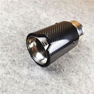 1 Piece Car Muffler Single Exhaust Tail Pipe For M2 M3 M4 OUT 92MM Glossy Carbon Fiber With M Logo