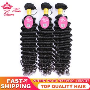 Peruanische tiefe Welle Rohhaar-Bündel Top-Qualität 100 % menschliche Haarwebart Bundles Deal natürliche Farbe rohe Jungfrau Anbieter Queen Hair Offizieller Shop