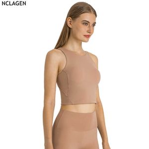 Camisoles Tanks Nclagen Sport Training Bra Yoga V для женщин, бегущих блузок с высоким эластичным тренажерным тренажерным тренажерным тренажером.