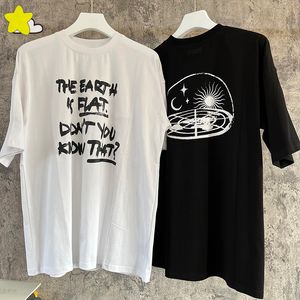 Мужские футболки The Earth Is Flat Vetements Футболка Лето Весна Негабаритная футболка VTM Мужчины Женщины 1 1 Футболка высокого качества из 100% хлопка 230322