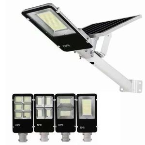 300W Solar Street Lights Outdoor Dusk to Dawn Solar Led Outdoors Light 6500k Dagsljus Vitt säkerhetsflödesbelysningar för Yard Tardens Streets PlayGrouds Crestech