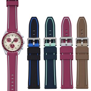 New moon watch bands with rubber watch strap couple 20mm constellation waterproof sports watch band for men and women